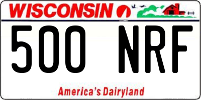 WI license plate 500NRF