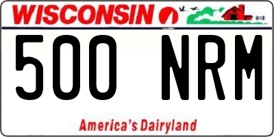 WI license plate 500NRM