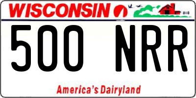 WI license plate 500NRR
