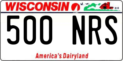 WI license plate 500NRS