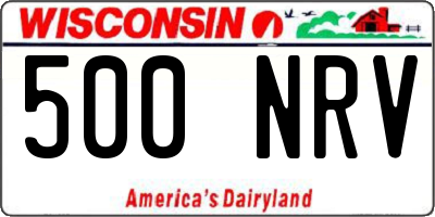 WI license plate 500NRV