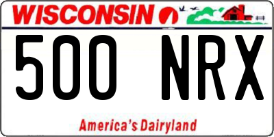 WI license plate 500NRX