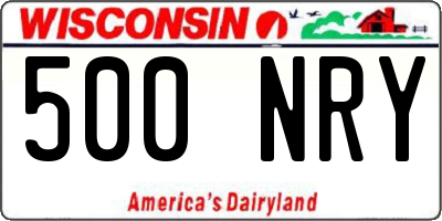 WI license plate 500NRY