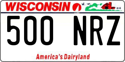 WI license plate 500NRZ