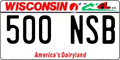 WI license plate 500NSB