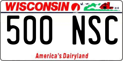 WI license plate 500NSC