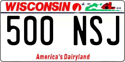 WI license plate 500NSJ