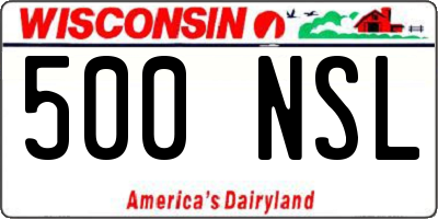 WI license plate 500NSL