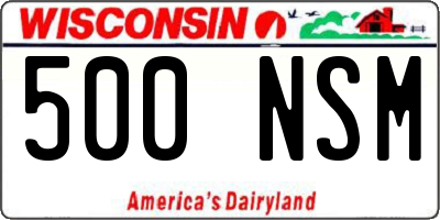 WI license plate 500NSM