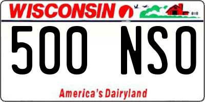 WI license plate 500NSO