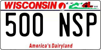 WI license plate 500NSP