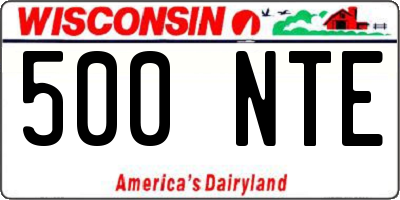 WI license plate 500NTE