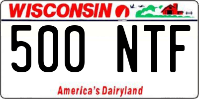 WI license plate 500NTF