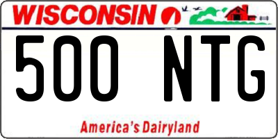 WI license plate 500NTG