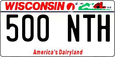 WI license plate 500NTH