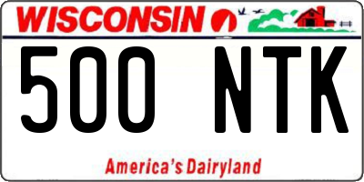 WI license plate 500NTK
