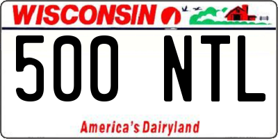 WI license plate 500NTL