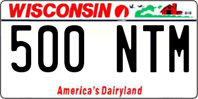 WI license plate 500NTM
