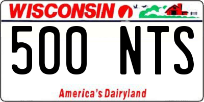WI license plate 500NTS