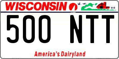 WI license plate 500NTT