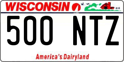 WI license plate 500NTZ