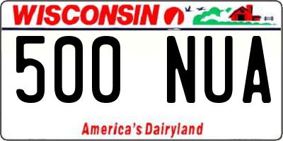 WI license plate 500NUA