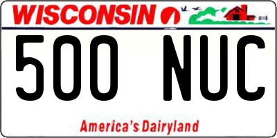 WI license plate 500NUC