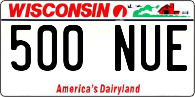 WI license plate 500NUE