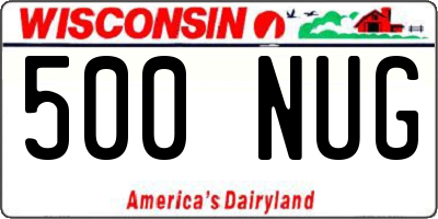 WI license plate 500NUG
