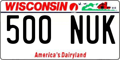 WI license plate 500NUK