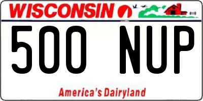 WI license plate 500NUP