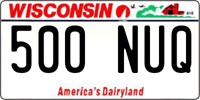 WI license plate 500NUQ