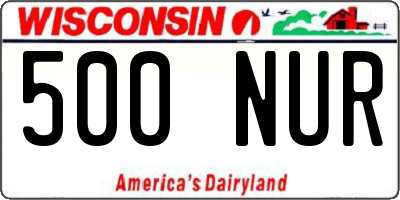 WI license plate 500NUR