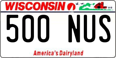 WI license plate 500NUS