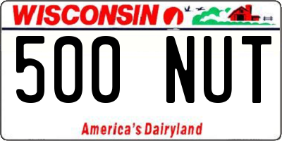 WI license plate 500NUT