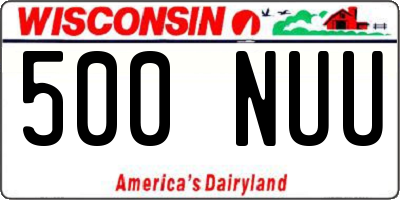 WI license plate 500NUU