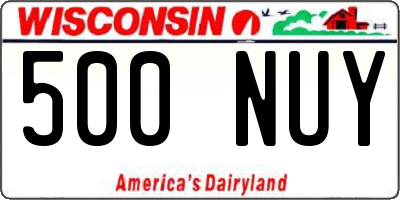 WI license plate 500NUY