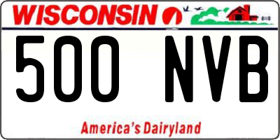 WI license plate 500NVB