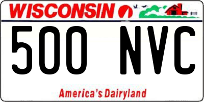 WI license plate 500NVC
