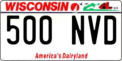 WI license plate 500NVD