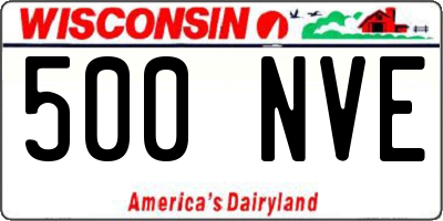 WI license plate 500NVE