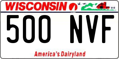 WI license plate 500NVF