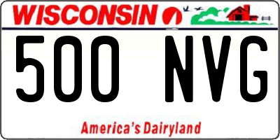 WI license plate 500NVG