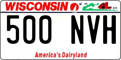 WI license plate 500NVH