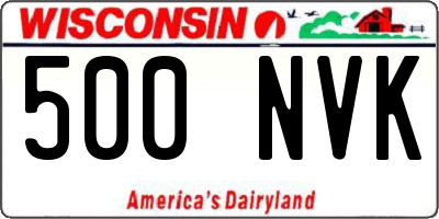 WI license plate 500NVK