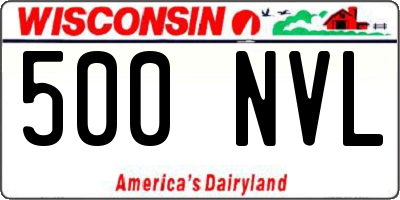 WI license plate 500NVL