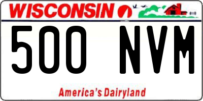 WI license plate 500NVM