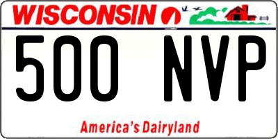 WI license plate 500NVP