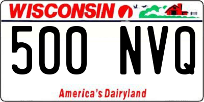 WI license plate 500NVQ