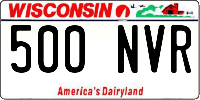 WI license plate 500NVR